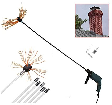 Scopa For Camino In Nylon Da 8 M, Spazzola For Camino, In Nylon, For Stufe, Scopa For Camino, Scopa For Camino, Scopa For Fuliggine, Scopa For Spazzacamino, Raccordi(6 m)