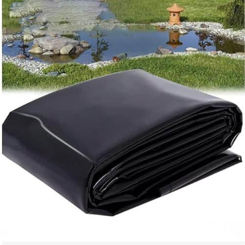 Pond Liners Flexible Liners, Pond Liner High Tensile Waterproof Pond Liners for Fish Ponds Lotus Ponds Aquaculture Ponds Fountains Black Heavy Duty HDPE UV Resistance(2X6M)
