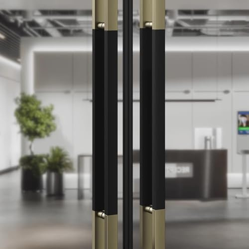 Maniglie in acciaio inox per porte anteriori – 1 paio di maniglie in legno da 1000 mm – hardware durevole per ingresso ufficio – ideale per uso domestico e commerciale