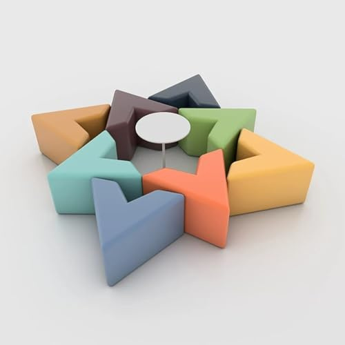 KIBONCY Creative V-Shape Stool Group, Minimalist Fabric Seating for Reception, Lobby, Training Center Waiting Area, and Contemporary Lounge(D)