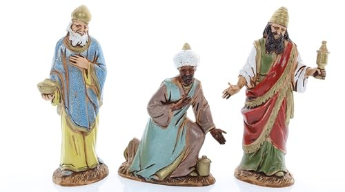 Moranduzzo Three Wise Men for 3.93 inch Nativity Scene – STANDARD 3.93 – Scale 1:20 – Unbreakable Hand-Finished Figurines, Sculptor M. Landi, Made in Italy