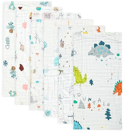 Muslin Baby Burp Kläder 6 Pack Premium Bomull Burping Rags för Nyfödda Ultra Soft och Absorberande Unisex Spit Up Rags för Pojkar och Flickor Perfekt Baby Registry Present 20 tum X 10 tum