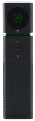 Boom UNO - Caméra de conférence Full HD 1080p, appels vidéo et réunions, grand angle de vision de 120 degrés, microphone antibruit, haut-parleur, webcam de conférence avec USB Plug & Play (noir)