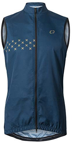 CATENA Chaleco de ciclismo para hombre, resistente al viento, transpirable, ligero, sin mangas, para ciclismo, correr, deportes al aire libre, azul marino, S