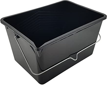 Nespoli Cubo de Pintura de 12 L, Grande, con Mango de Metal, Color Negro
