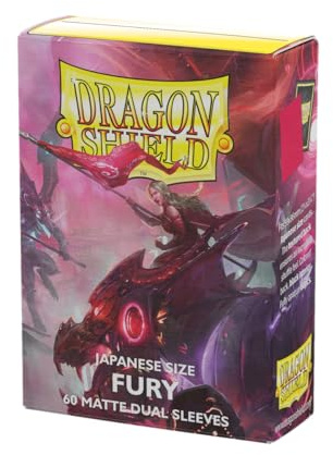 Dragon Shield - Matte Dual - Japanese Size Card Sleeves | 60 CT - Smooth & Tough Premium TCG Sleeves - Compatible with Yu-Gi-Oh, Naruto, Cardfight & Vanguard | Fury