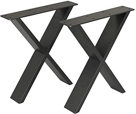 [en.casa] Tischgestell Maribo 42 x 40 cm Tischkufen im 2er Set für Sitzbänke Couchtische Tischbeine Möbelfüße aus Stahl Schwarz