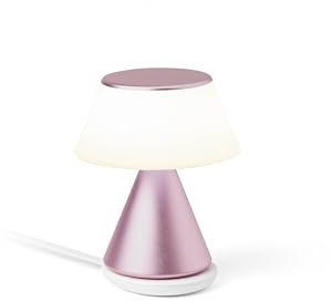 Lexon LUMA M LED-Schreibtischlampe, kabellose Tischlampe mit Dimmfunktion und Multi-Lampen-Synchronisation, 9 Lichtfarben für Büro, Schlafzimmer und Nachttisch, Rosa