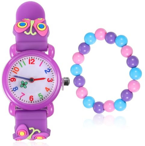 ertlutw Kinder Uhr Kinder Uhren für Mädchen ab 3-10 Jahre Armbanduhr für Kinder Jungen und Mädchen Analog Quarzuhr 3D Cute Cartoon Uhr Digitale Kinderuhr Teaching Handgelenk Uhren mit Silikon Armband