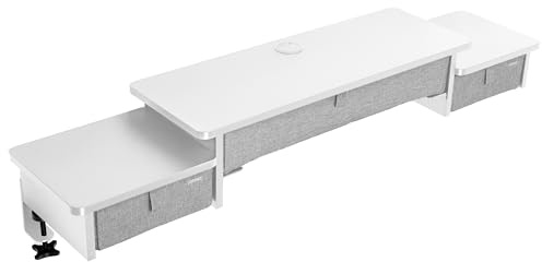 Duronic DD4 WE 120 cm skrivbordsskiva med 3 lådor | Kompatibel med alla 120 cm skrivbordsskivor | Skrivbordstillbehör | Gör det möjligt att lägga till lådor | Yta för att höja skärmen