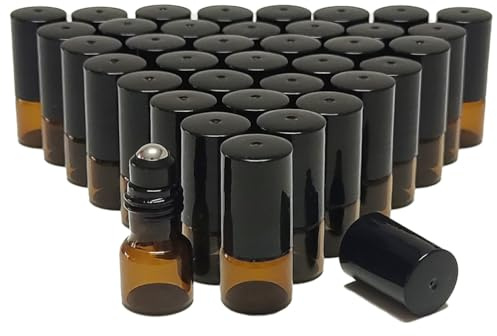Parfumlism Roll-on Glasflaskor 2ml, 50 st Roll-on glasflaskor för eterisk olja, liten roll-on flaska tom för oljor aromaterapiblandningar parfym doftolja läppolja