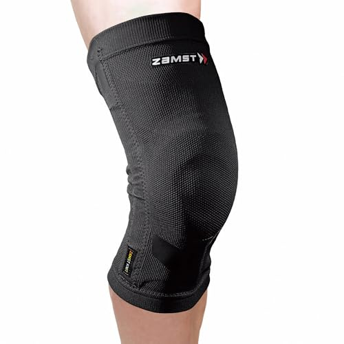 Zamst ZK-Motion Knee - Ginocchiera sportiva, Cuscinetto rotuleo circolare 3D imbottito, supporti funzionali laterali in resina - Ideale per Volley, Basket, Calcio, Padel, Tennis e altri sport (M)