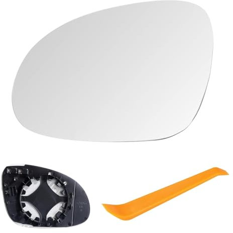 Laitejituan Spiegelglas Ersatz für VW Golf MK5 2003-2008 Jetta 5 2005-2010 Passat B6 2007-2011 Spiegelglas Links Fahrerseite Beheizbar Asphärisch mit Trägerplatte (Links)