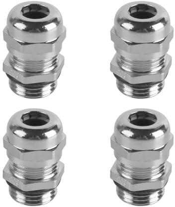 Tiardey 4st M16 kabelgenomföring PG9 metall vattentät justerbar kabelanslutningar för 4-8 mm diameter kablar Hållbar mässing trådförskruvningar