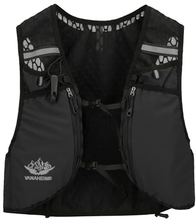 SOUUXIU VANAHEIMR Gilet de course avec sac d'hydratation, gilet d'hydratation universel réglable pour femmes et hommes, accessoires pour escalade, randonnée et équitation