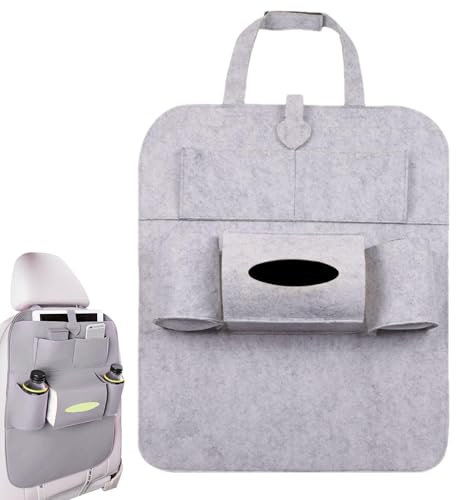 Protezione per schienale per sedile - Feltro impermeabile con tasche multiple | Organizzatore multifunzionale per interni auto, per riporre libri, snack e piccoli