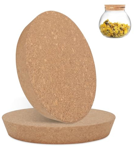 AYYDS 2 stycken träkoniska korkpluggar, 13/14/15/18,5/20 cm naturliga mjuka träpluggar flaskkorkar trälock för glasflaskor vinflaskor karaff keramik, 3 cm tjock (140 x 120 mm)
