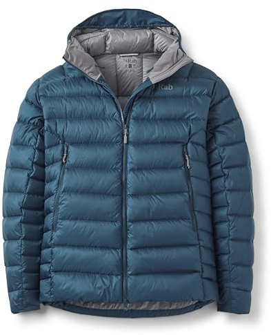 Rab Men's Electron Pro Hoody - Lightweight Warm Down Coat for Climbing & Mountaineering - Tempest Blue - Small