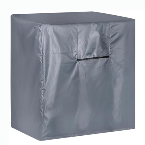 Cubierta Aire Acondicionado, 600D Oxford Impermeable Contra el polvo la lluvia y el vien Protector con dobladillo elástico, para Unidades Exteriores verticales cuadrada (Gray,38*38*40 in)