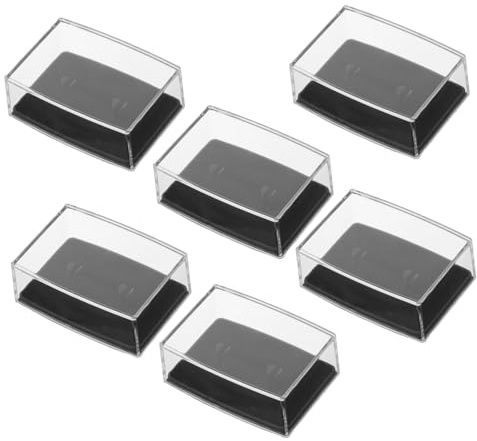 LIFKOME 6 Stück Manschettenknopfbox aus Kunststoff in Schwarz Elegante Schmuckaufbewahrungsbox im Gentleman Stil für Alltag und Geschäftsgelegenheit