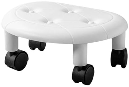 Tabouret roulant bas – Siège de pédicure à roulettes | Tabouret pivotant à 360 degrés | 34 x 15 cm, hauteur réglable, chaise portable rotative, chaise basse pour salon de manucure à domicile, spa