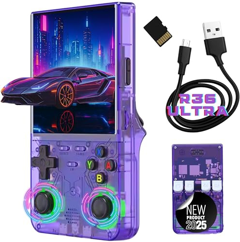 R36 Ultra Versión Mejorada de la R36s – Pantalla IPS 4” HD +21.000 Juegos – Joysticks LED 7 Colores – Consola Retro Portátil Compatible con Arcade, PS1, PSP, N64, GBA, NeoGeo – Modelo 2025