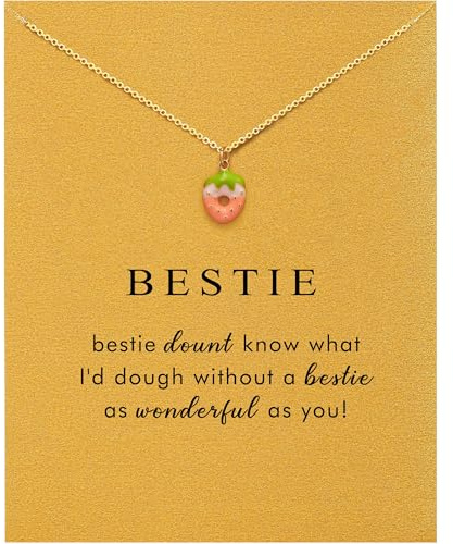 Baydurcan Bestie Gifts for Women - Cute Donut Bestie Necklace Best Friends Birthday Gifts for Women Soul Sister BFF Friendship