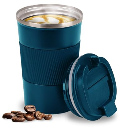 Smarthers Termo Cafe o Te - Taza Termo Cafe para Llevar, Vaso Termico con Mantenimiento de Frío y Calor 4-6 Hrs, Taza Termica de Acero Inoxidable Bpa Free, Vaso Cafe para Llevar, Vaso Termico Cafe