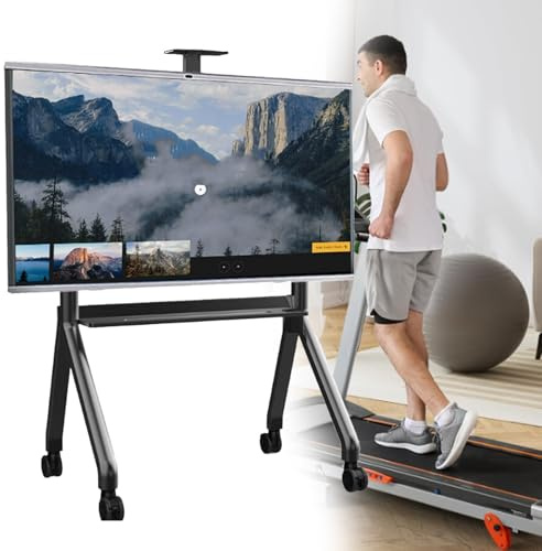 Mobil TV-stativvagn med rullande hjul och höjdjustering för stora skärm-tv-apparater