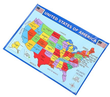 OATIPHO Poster Mappa degli Stati Uniti per Parete Mappa Murale Didattica Dettagliata Etichette di Stati e Città Decorazione Versatile per Aula Camera e Ufficio Stampa Alta Definizione