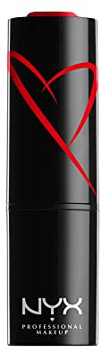 NYX Professional Makeup Lippenstift mit Satin-Finish und ultra-gesättigter Farbe, Shout Loud Satin Lipstick, Red Haute (Rot)