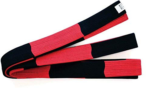 Playwell Artes Marciales Deluxe 2 Ancho Masters Instructor Bloque Cinturón Rojo/Negro - Nuevo - 300cm