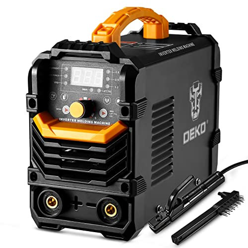 MMA Elektroden Schweißgerät 160A 220V: DEKO 2-in-1 Inverter Schweißgerät MMA/Lift TIG, IGBT Schweißmaschine, ARC Welder, Hot Start, Anti-Stick, LCD-Anzeige, Kompakt & Tragbar, Schwarz, Gelb