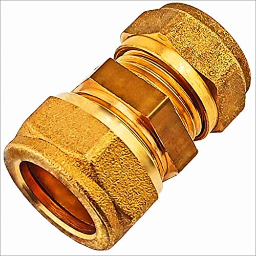 Kupplung für Kupferrohr Außendurchmesser 28 mm mit Klemmring Verschraubung Klemmverschraubung Schraub Fitting für Kupfer CU Rohr Verbinder Muffe