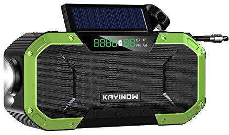 KDXYSL Radio Dynamo, Radio Portables avec Batterie Rechargeable 5000mAh Et écran LCD Radio Solaire Radio Dynamo Survie Radio Manivelle Banque D'énergie Lampe Torche Dynamo