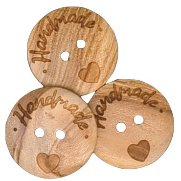 BOTIBOTON - Botones de madera de Olivo HandMade - Pequeños y grandes, para bebe, cardigans y abrigo - Decorativos para costura - 4 medidas Fabricado y Enviado desde ESPAÑA - (20 mm)