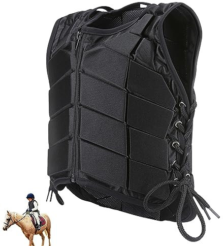 Cyrank Gilet equestre da Equitazione di Sicurezza, Gilet Imbottito da Equitazione in Eva Protettivo per Il Corpo Protezione per la Schiena Equipaggiamento per Bambini(L)