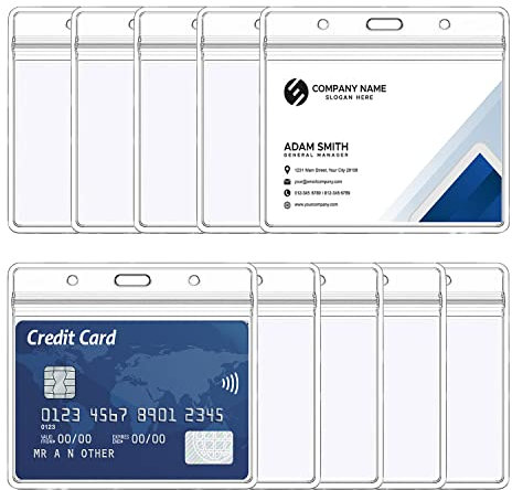 10 Stück Transparent Ausweishülle, Wasserdicht ID-Kartenhalter, Schutzhülle Namenschilder Kartenhalter verwendet werden für Ausweishalter, Ausweise