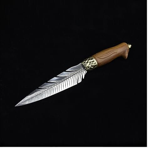 Fjäderblad Handsmidd urbeningskniv Hushållsfruktkniv Delningskniv Kökskniv Utomhusgrillkniv 1 st