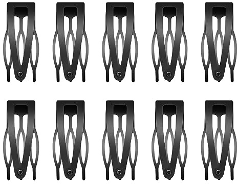 Etercycle 10 pinzas de doble agarre para el pelo, pinzas de metal para el cabello, pasadores para mujer, accesorios para el cabello, accesorios para el cabello (negro)
