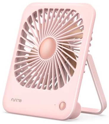 Funme Exquisito ventilador de escritorio, ventiladores de escritorio silenciosos [ventilador silencioso de 20 dB para dormitorio] Batería de 180°/3000/3 velocidades, envoltura de regalo y color