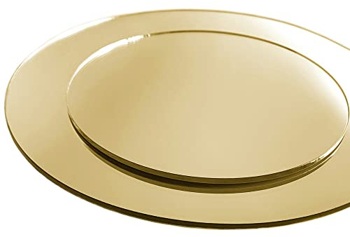 Signalétique.biz France - Signalétique.biz France Miroir Rond Mural 20 cm - Plaque Ronde Acrylique Décorative - Argent ou Or