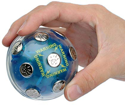 Masyrt Bola de Choque Eléctrica Juego de Patata Caliente Aliviador de Estrés con Navidad, Juego de Choque Eléctrico Bola Brillante Aventura Divertido y Novedoso Bromas Divertidas (Azul)