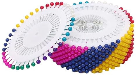 WedDecor 400 Round Pearl Head Quilting Pins Multicolour | Includes 400 Colourful Round Pearl Head Pins For Quilting, Scarves, Sewing And Crafts