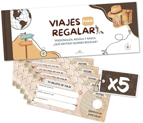 Talonario 5 Vales Viaje Sorpresa Romántico Experiencias Diferentes Para Parejas Familiares Amigos Rasca El Destino Personaliza Regalo Original Creativo Emocional Para Cumpleaños Aniversarios