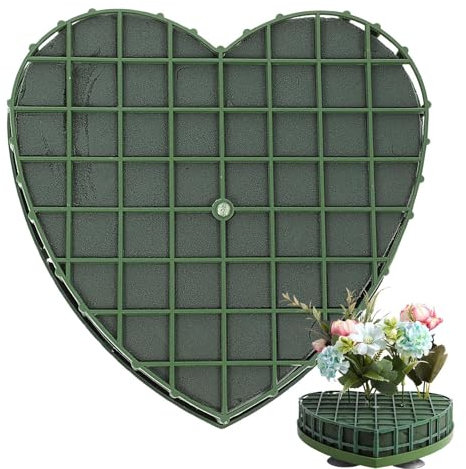Espuma floral húmeda en forma de corazón | Bloques de espuma florales en forma de corazón | Jaula de espuma floral húmeda | Ideal para centros de mesa de boda, ramos de San Valentín, tributos funerari