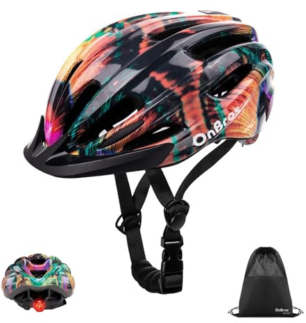 Kids Bike Helmet for Boys & Girls Ages 5-7-9-10-12-14 Adjustable Kid Cycle Helmet with Visor & Light, Lightweight & Safe for Cycling Scooters and Skating 50-57cm