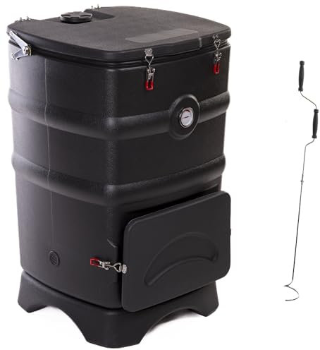 Garden Gear Bio-Heat 110L Thermal Composter with Carbon Filtration External Compost Thermometer & Ventilation System Eco-Friendly Composting Garden & Kitchen Waste (110L Thermal Hot Composter & Crank)