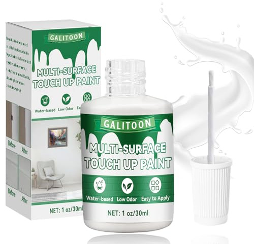 White Touch Up Paint, White Wall Paint for Scratches, Marks & Stains, Fast Drying, Odourless, Mess-Free, Multi-Surface Repair for Walls, Ceilings, Wood, Radiators, Furniture, Appliances and Porcelain