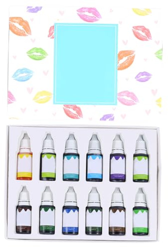 HONMEET 12pcs Plant-based Lipstick Colorant and Lip Gloss Pigment Set, Green Cool Tone Shades #13-24, Cosmetic DIY Liquid Pigment for Makeup and Lip Gloss Coloring in Beauty Care